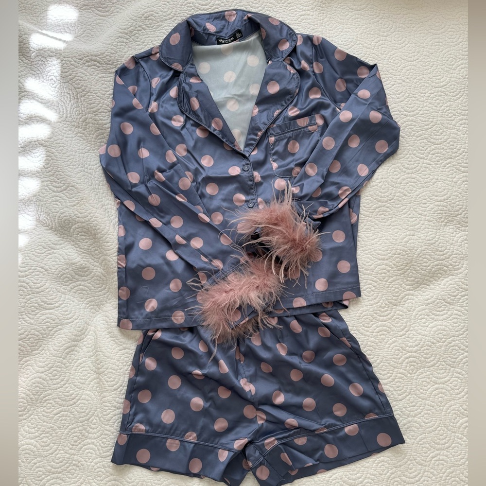 Nasty Gal feather pajamas